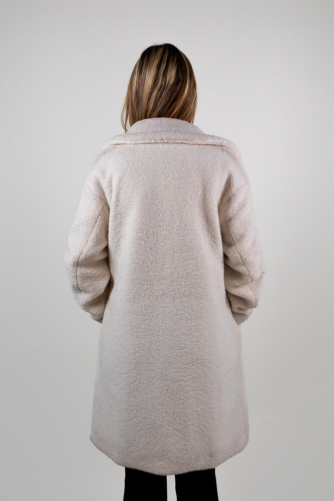 Mid-Length Shearling-Effect Coat