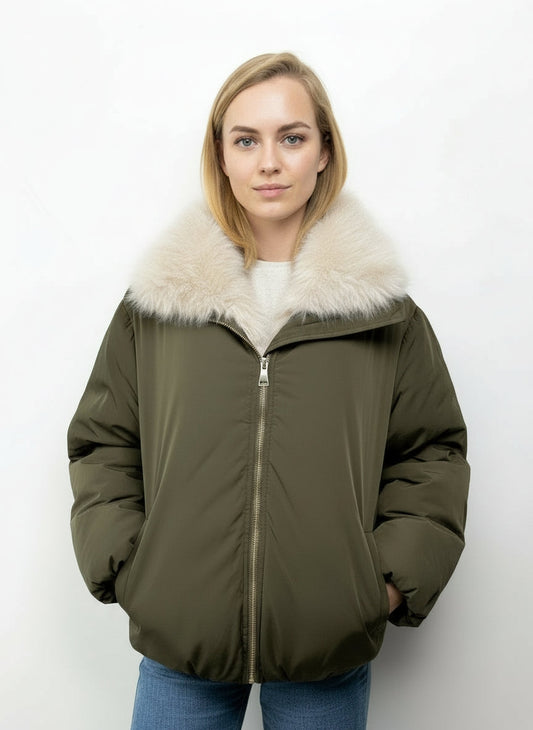 Jacket with Faux Fur Lining