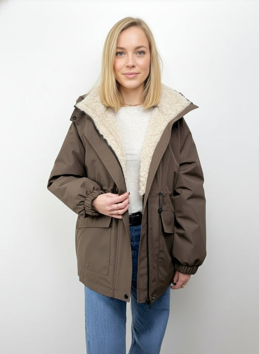 Parka with Faux Fur Lining