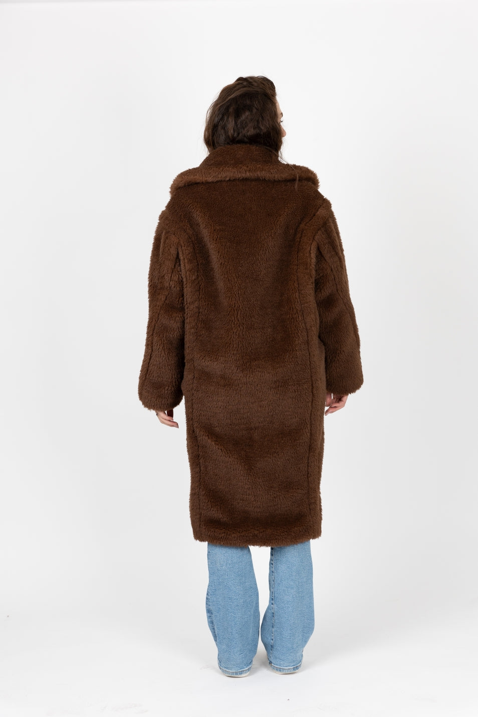Oversized Long Coat in Faux Shearling