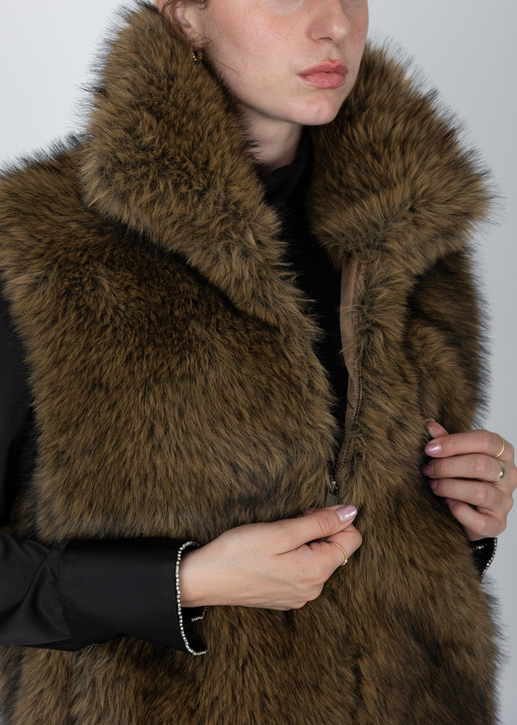 Sleeveless Faux Fur Vest