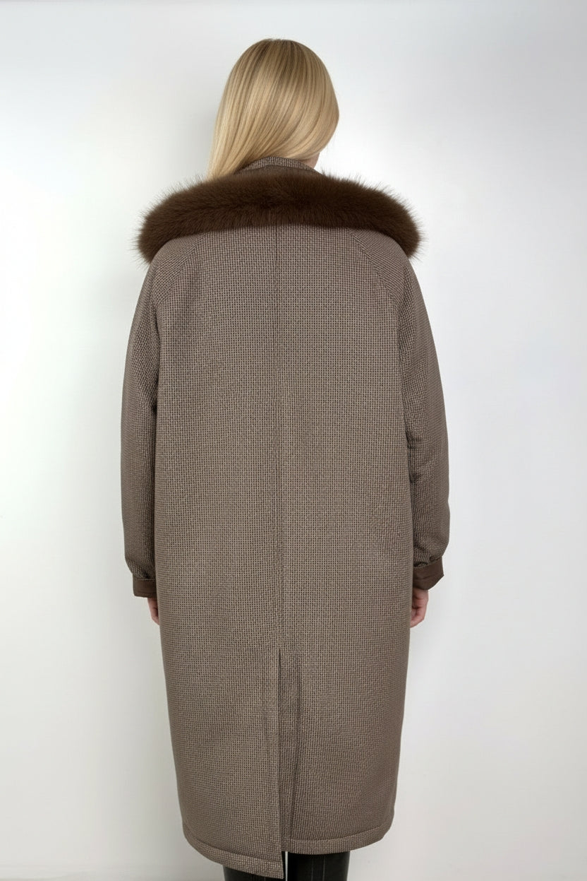 Reversible Coats with Removable Faux Fur Collar