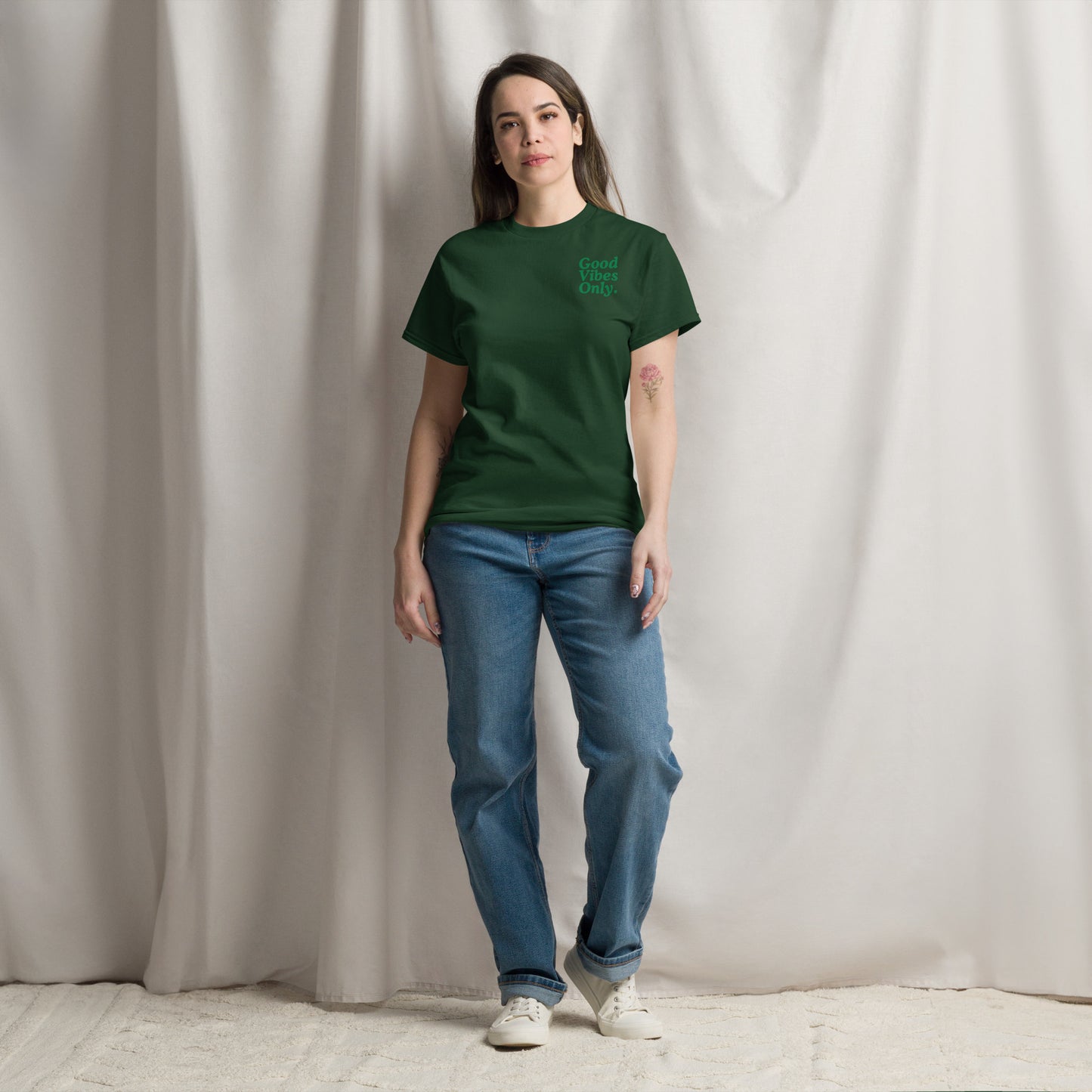 Good Vibes classic tee.