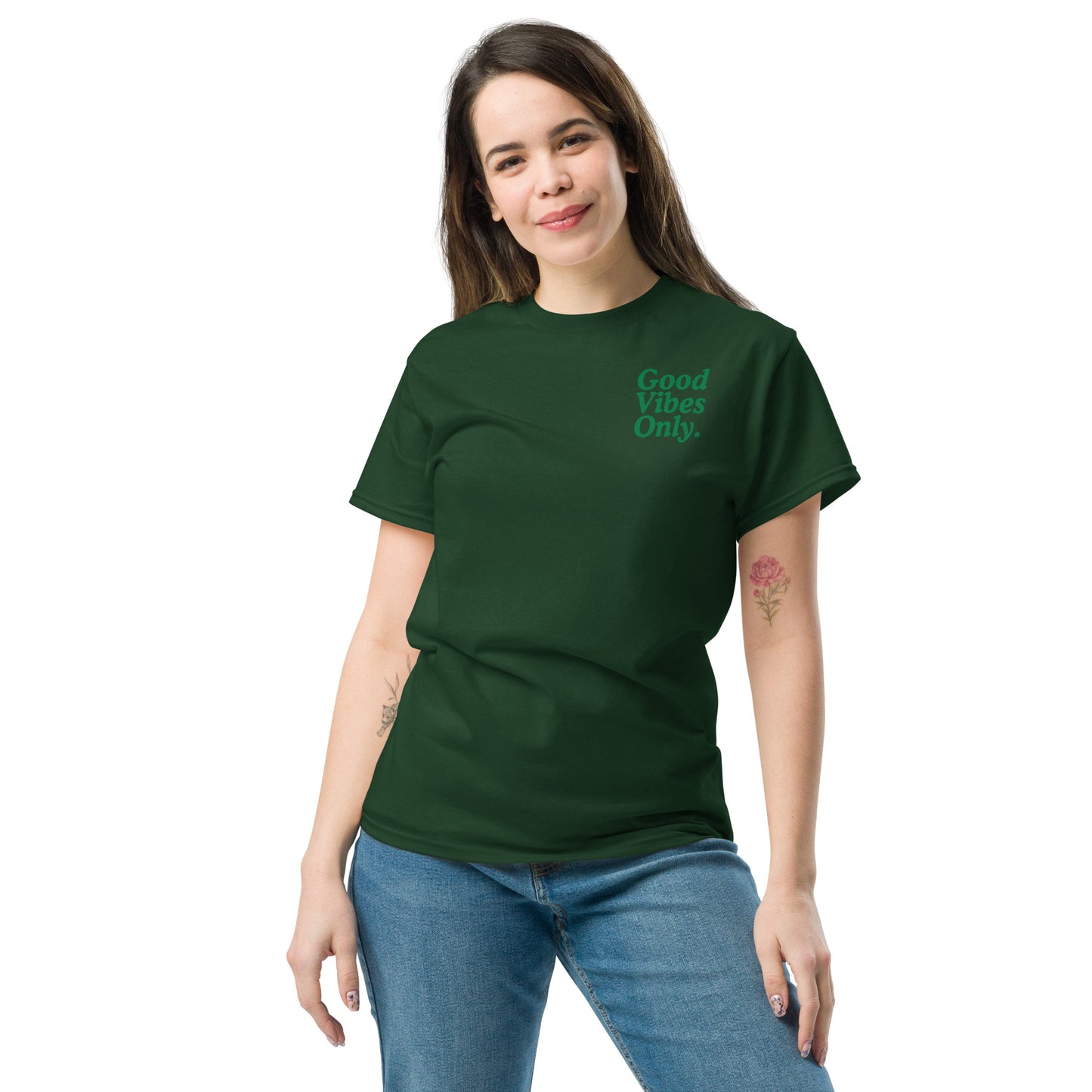 Good Vibes classic tee.
