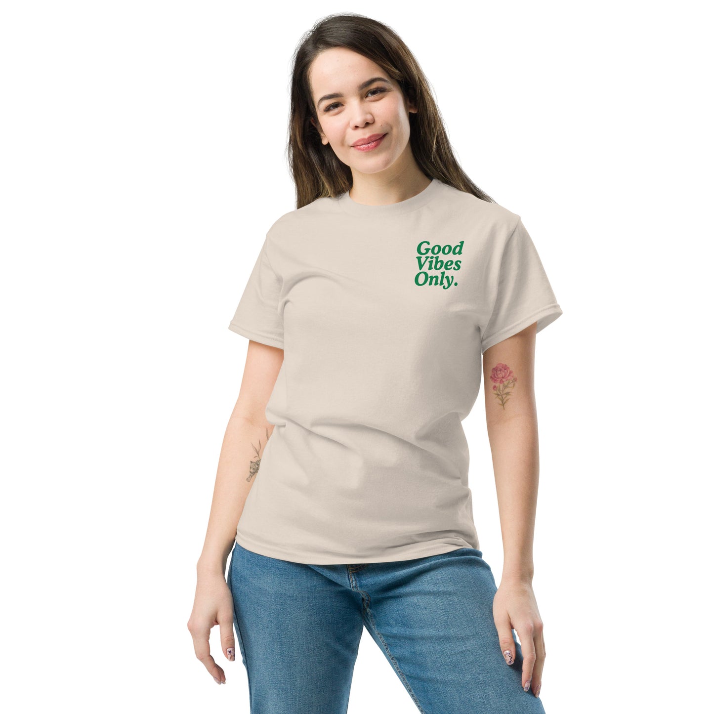 Good Vibes classic tee.