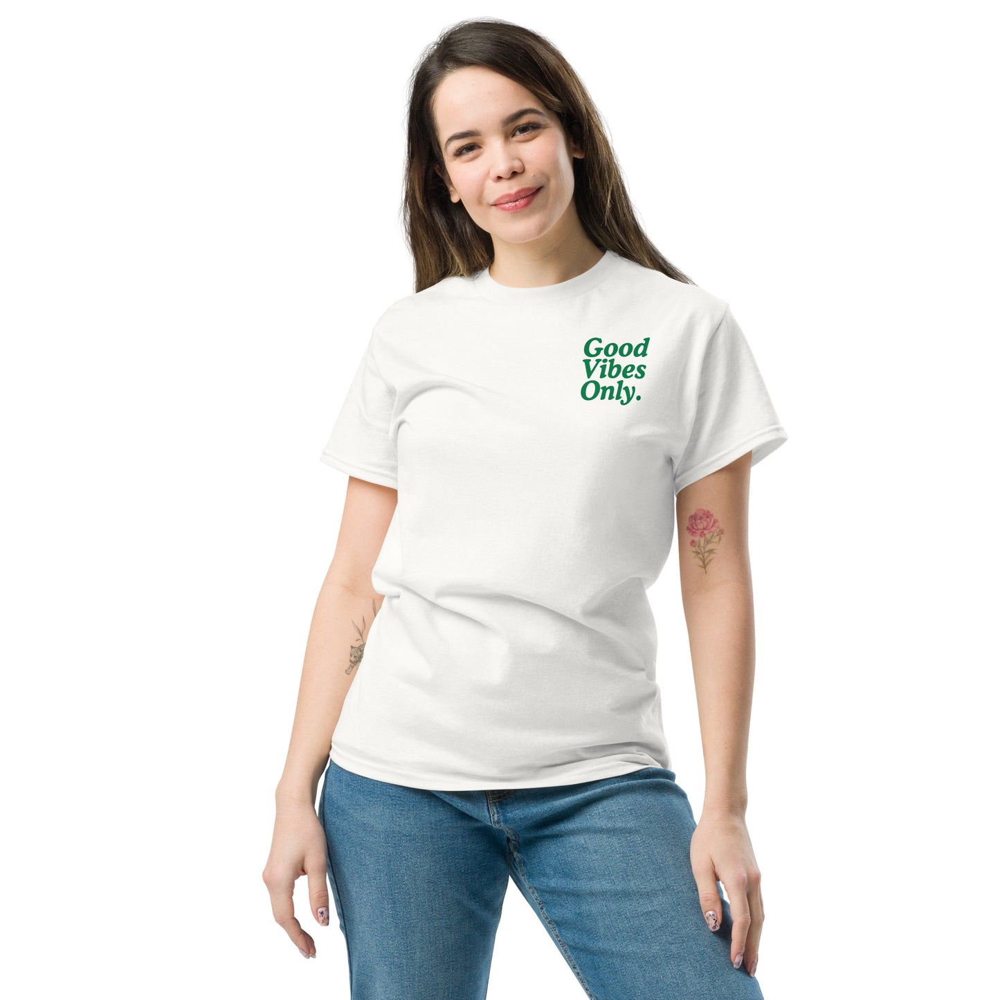 Good Vibes classic tee.