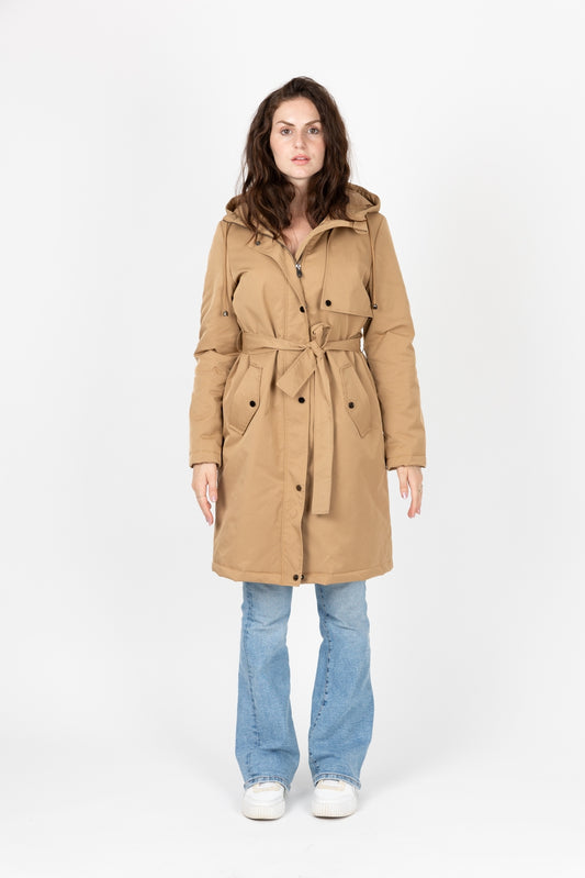 Trench Style Parka with Hood