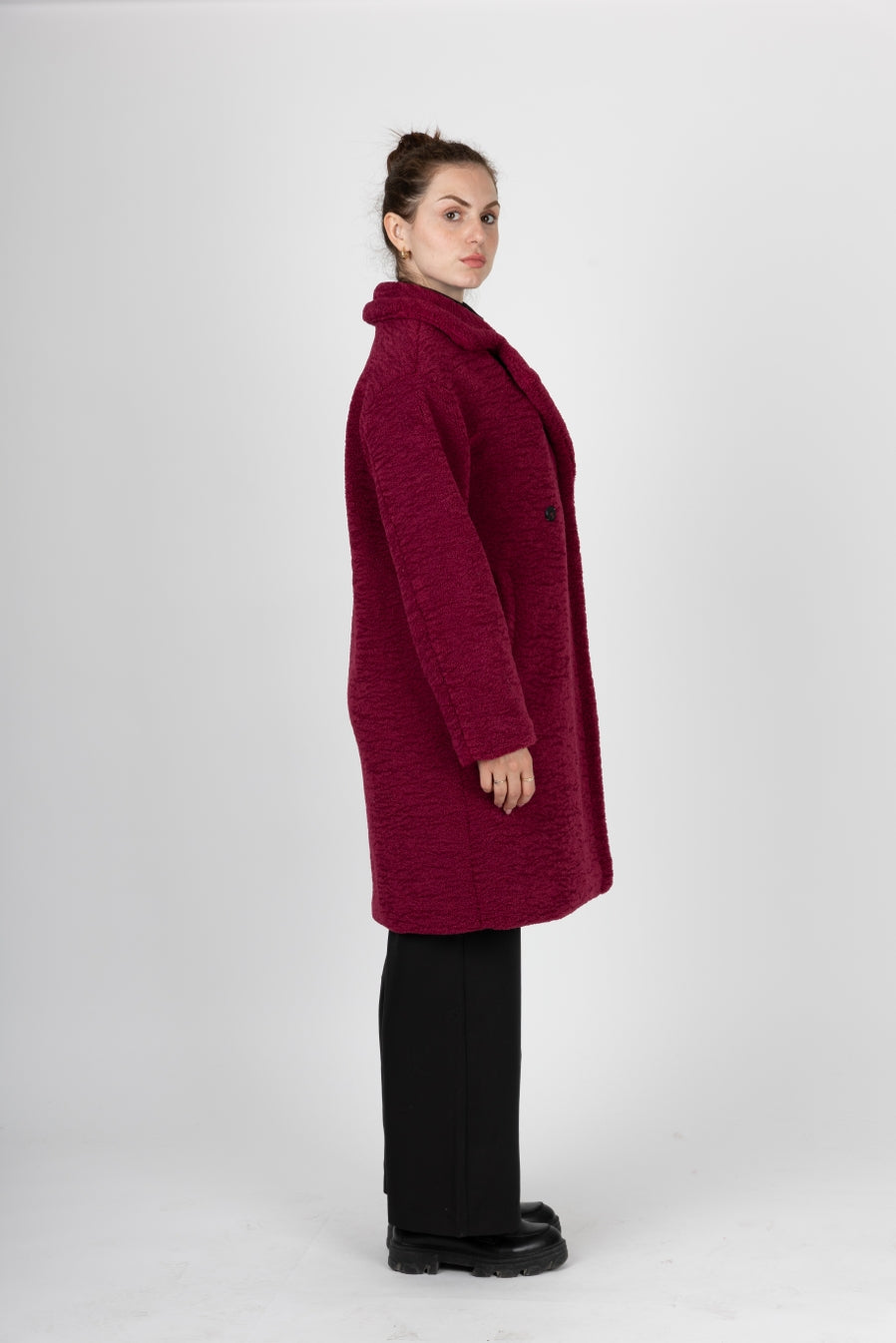 Mid-Length Shearling-Effect Coat