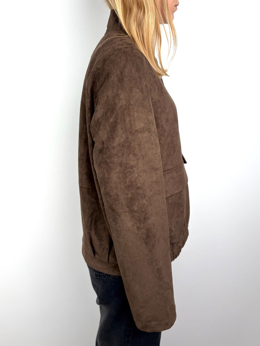 Suede-Look Bomber Jacket