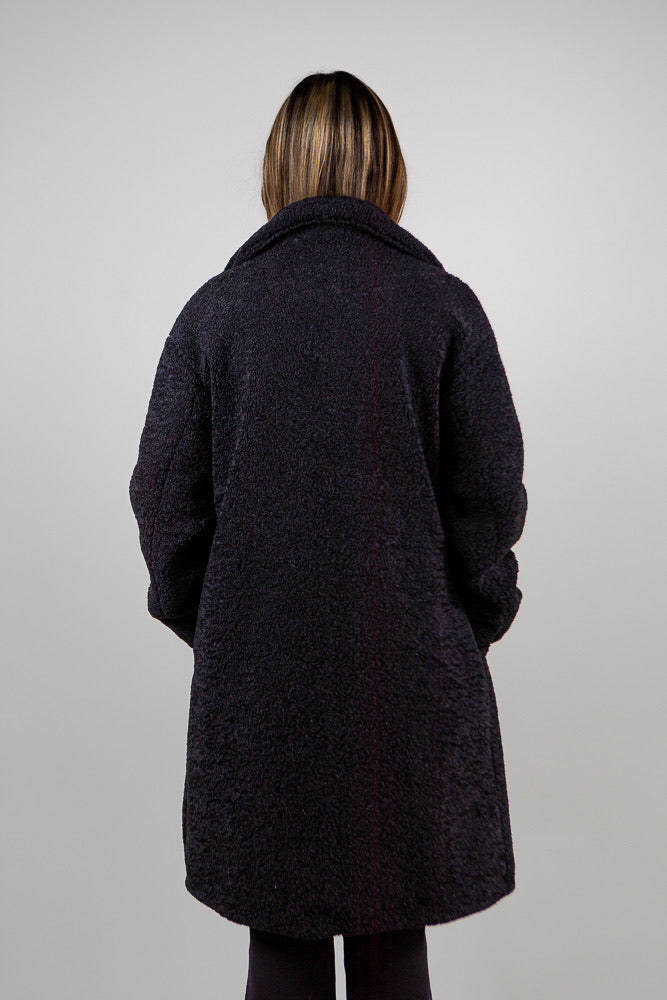 Mid-Length Shearling-Effect Coat