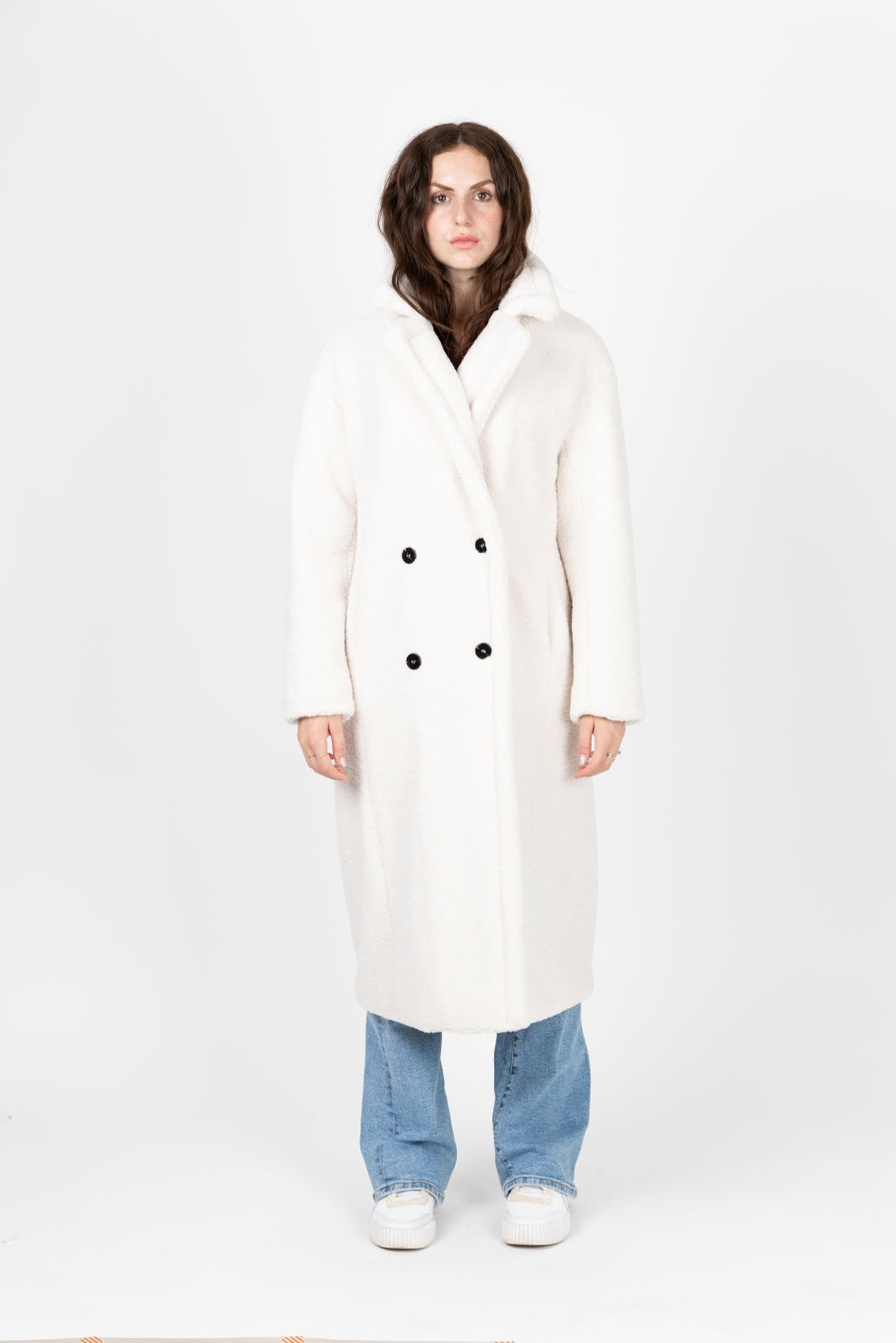 Long Coat in Faux Sheepskin Fur