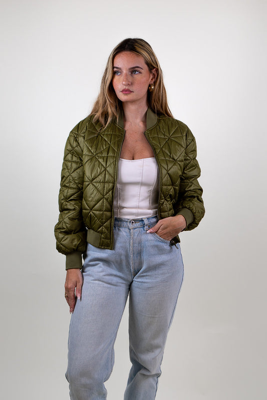 Quilted Bomber Jacket