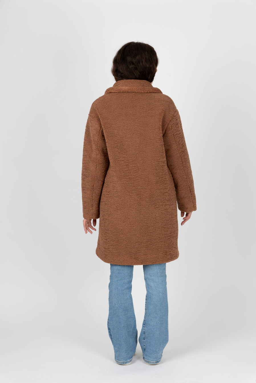 Mid-Length Shearling-Effect Coat