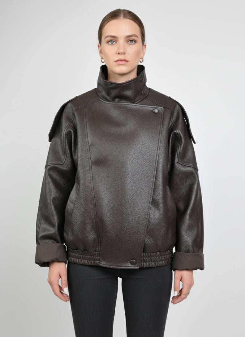 Faux Leather Biker Jacket