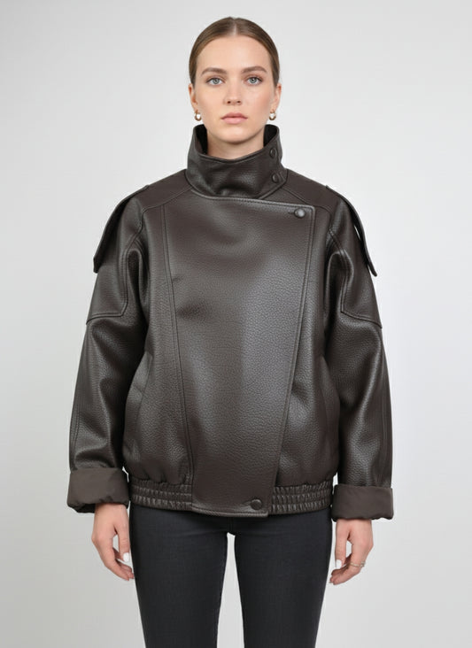 Faux Leather Biker Jacket