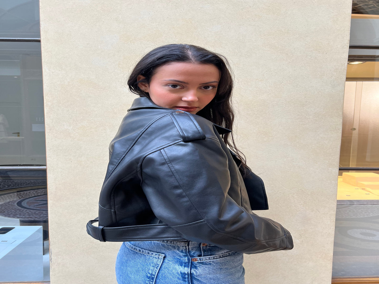 Short Faux Leather Jacket