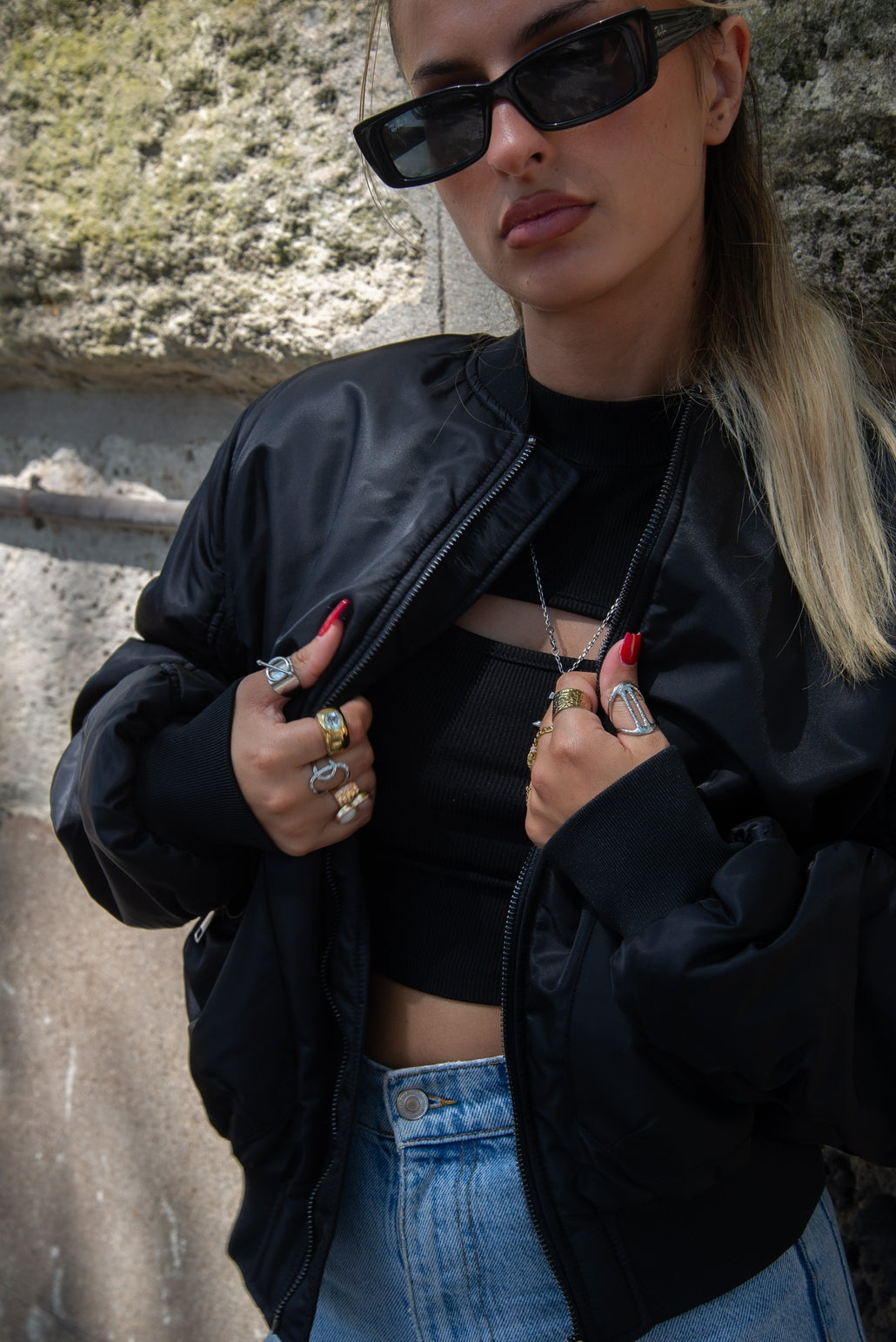 Oversized Quilted Bomber