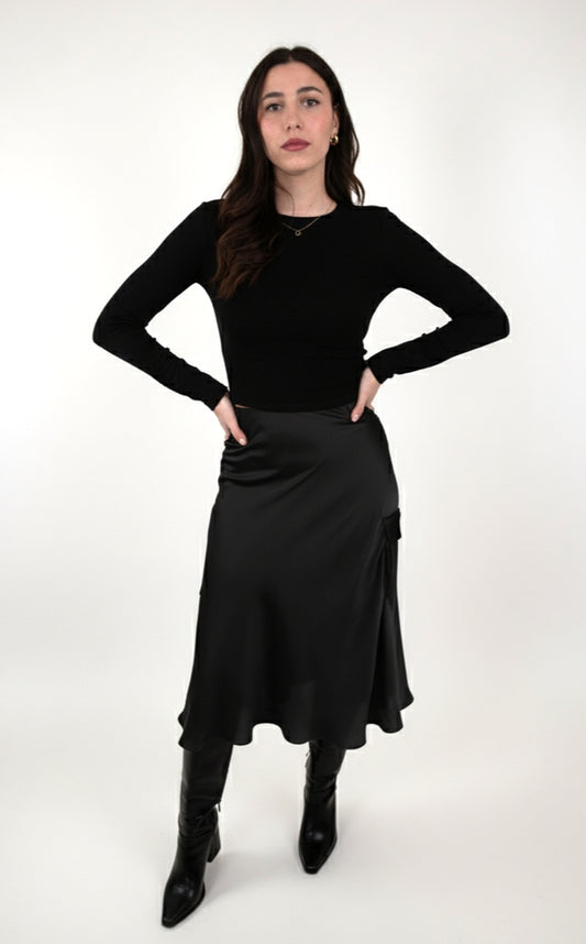 Satin Midi Skirt