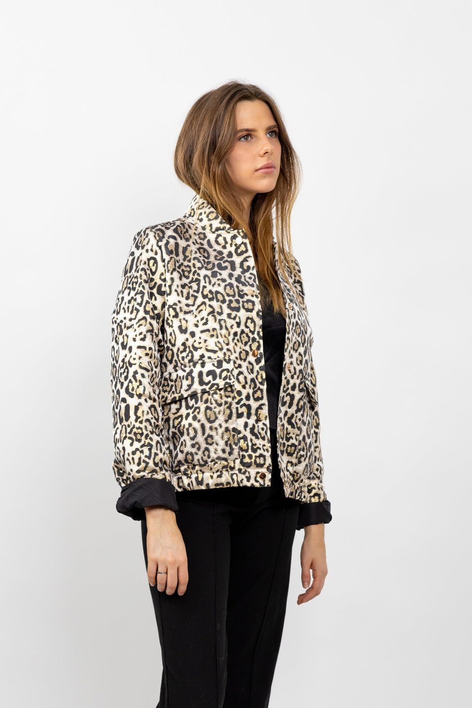 Metallic Leopard Print Jacket