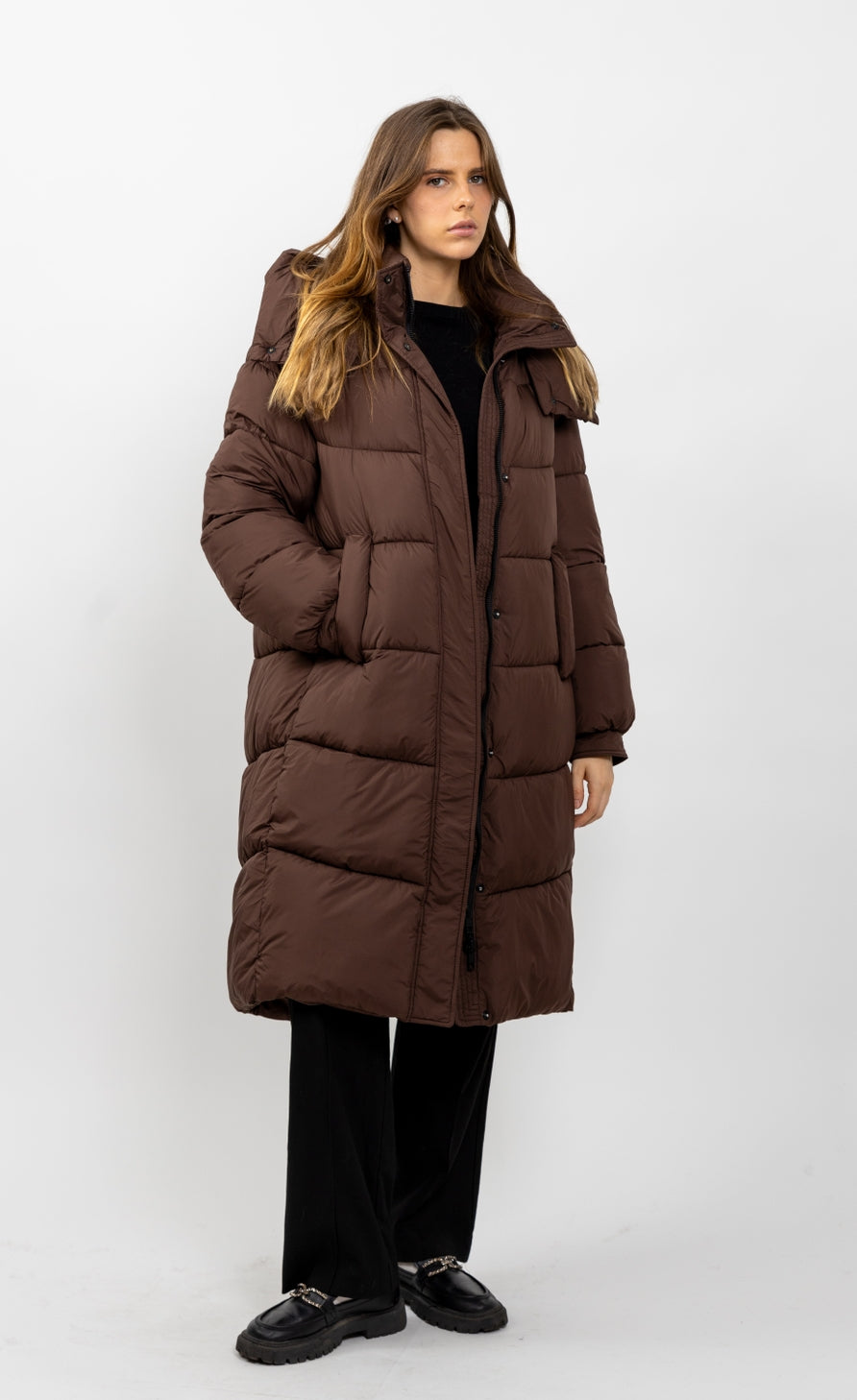 Long Hooded Puffer Jacket
