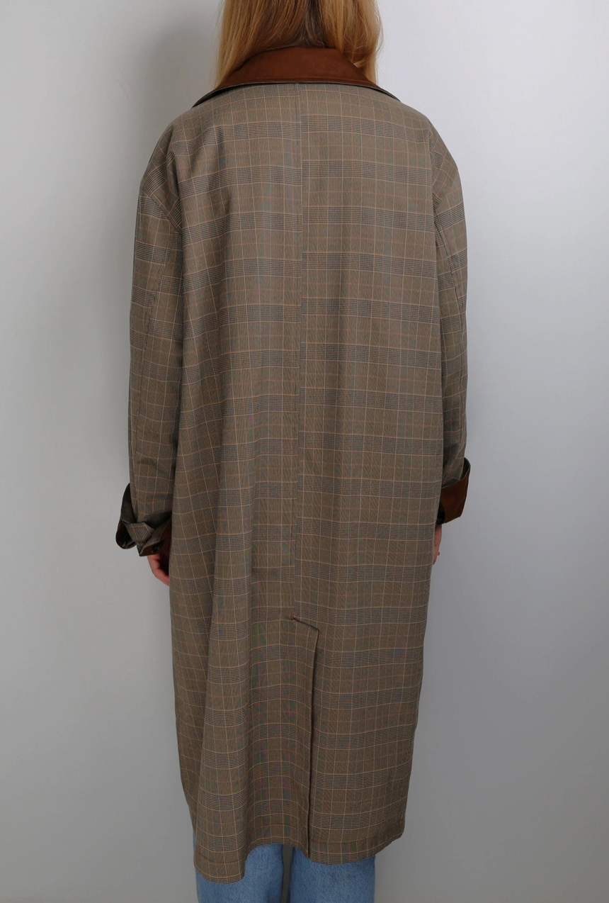 Reversible Checked Trench Coat