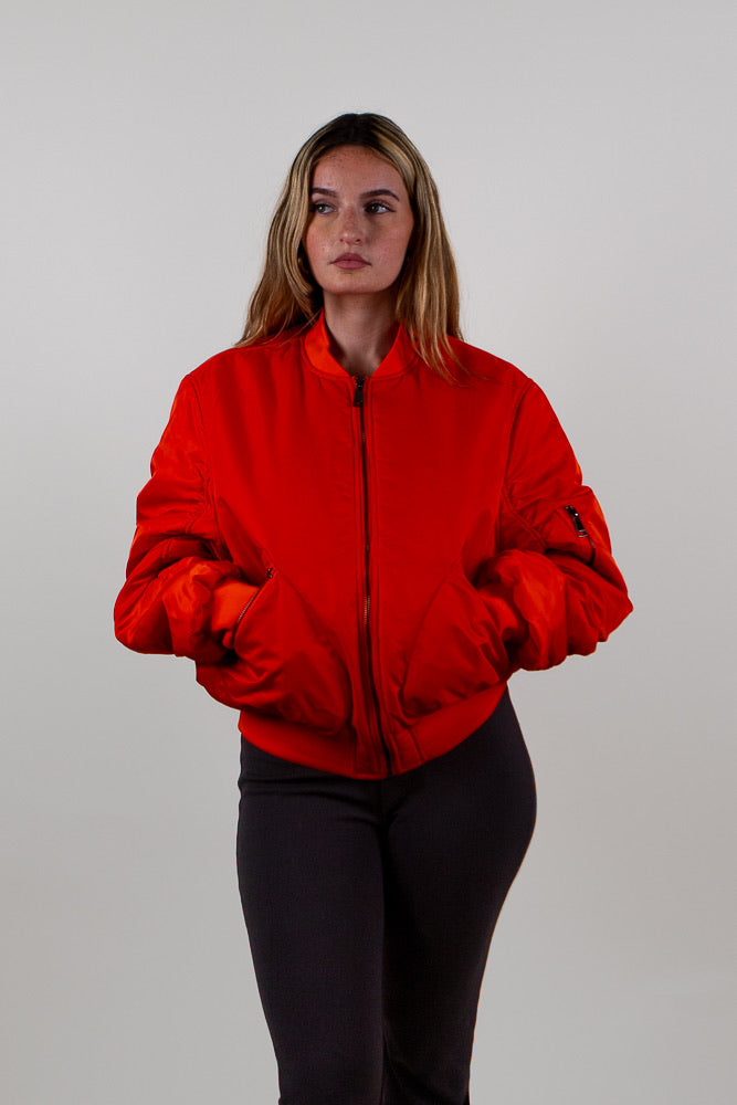 Oversized Quilted Bomber