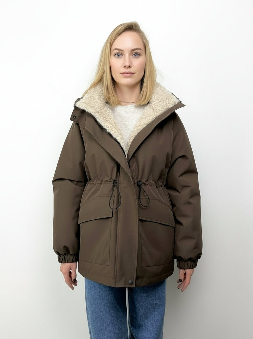 Parka with Faux Fur Lining