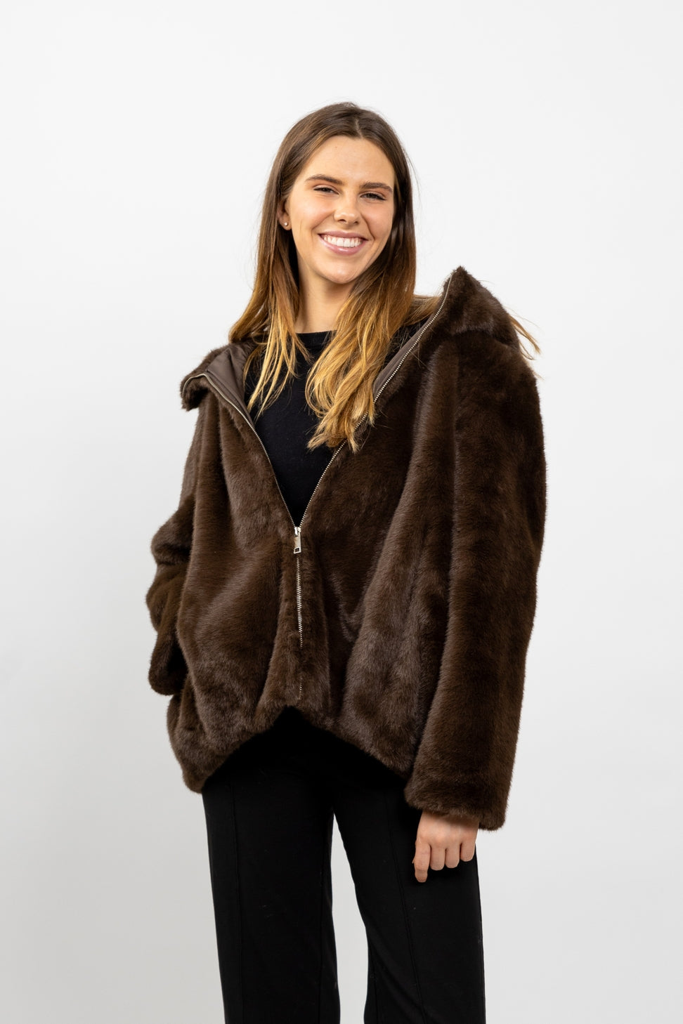 Faux Fur Hooded Jacket