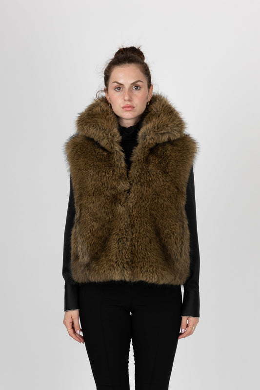 Sleeveless Faux Fur Vest