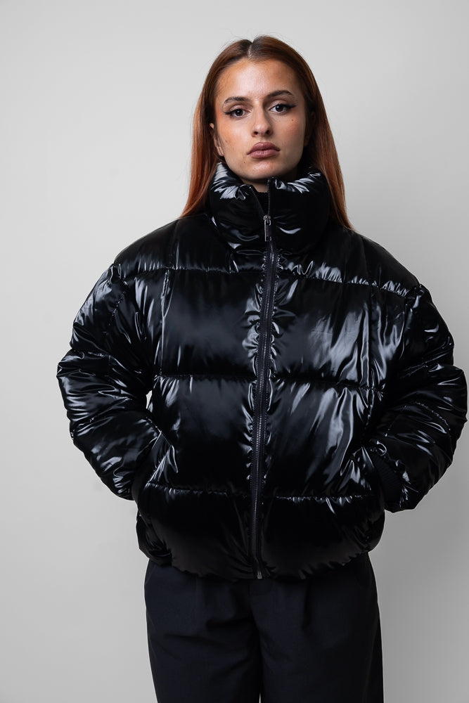 Puffer Jacket with Stand-Up Collar
