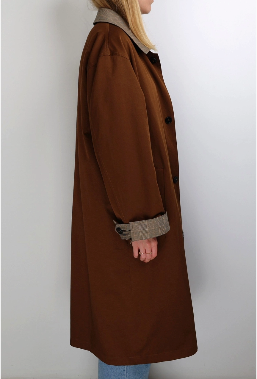 Reversible Checked Trench Coat