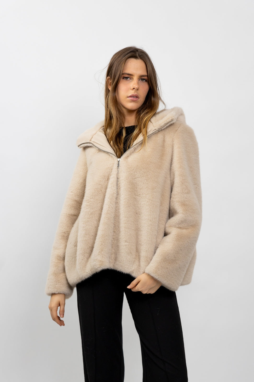 Faux Fur Hooded Jacket