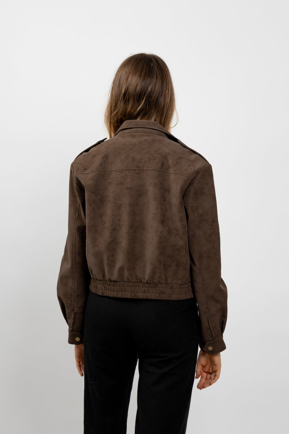 Waterproof Suede-Effect Short Jacket