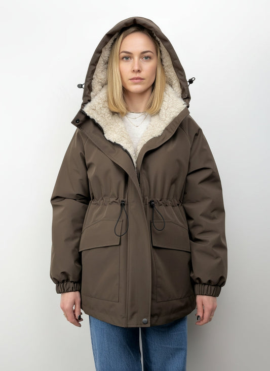 Parka with Faux Fur Lining