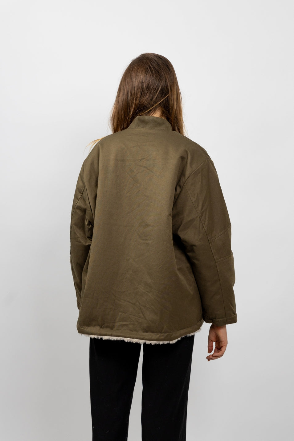 Reversible Bomber Jacket with Faux Shearling