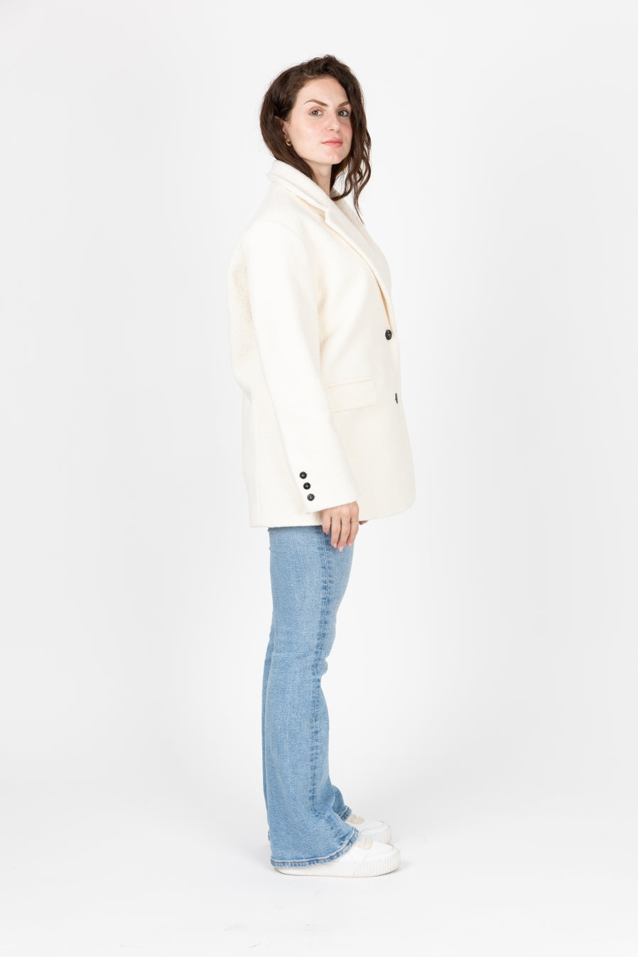 Oversized Shearling-Effect Blazer Jacket