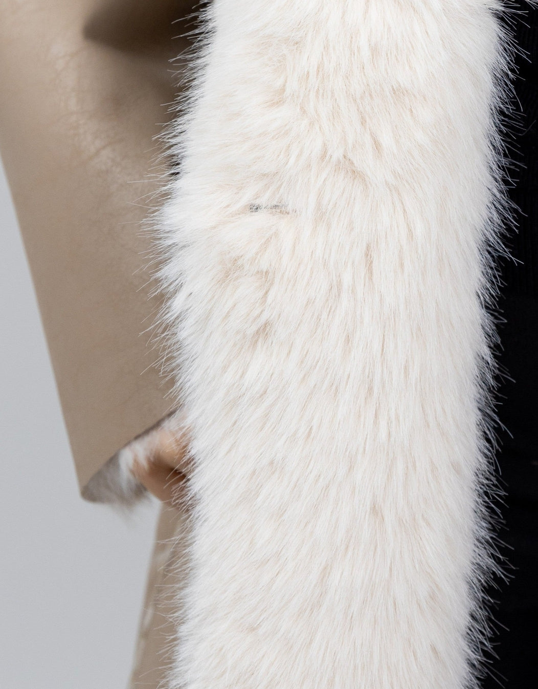 Reversible Long Coat Faux Fur / Faux Leather