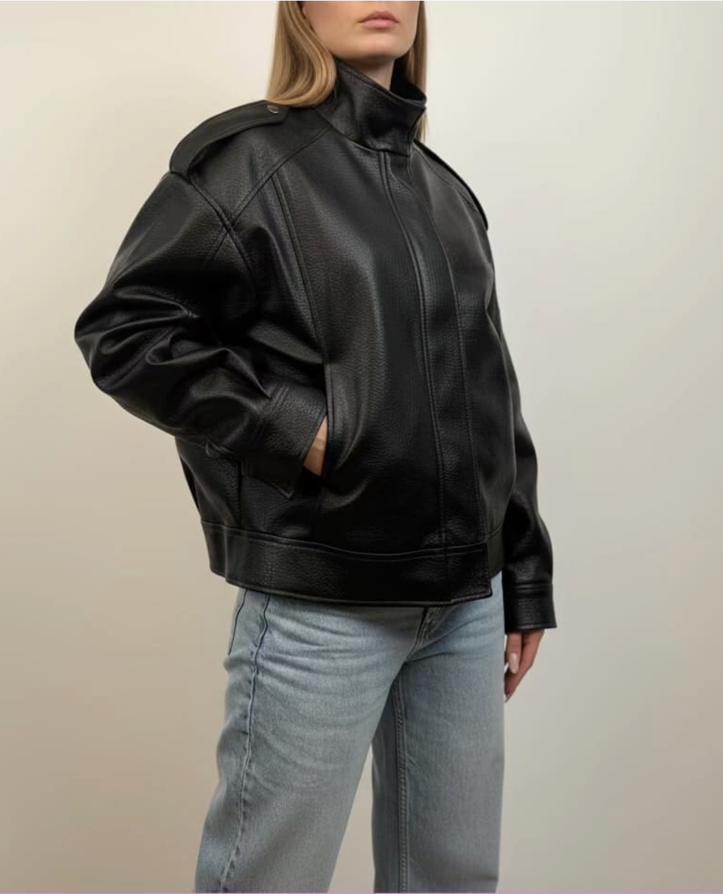 Faux Leather Biker Jacket