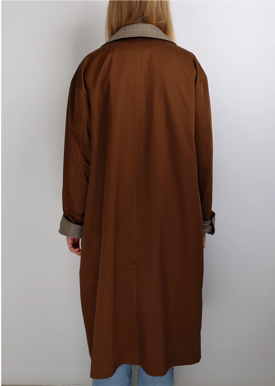 Reversible Checked Trench Coat