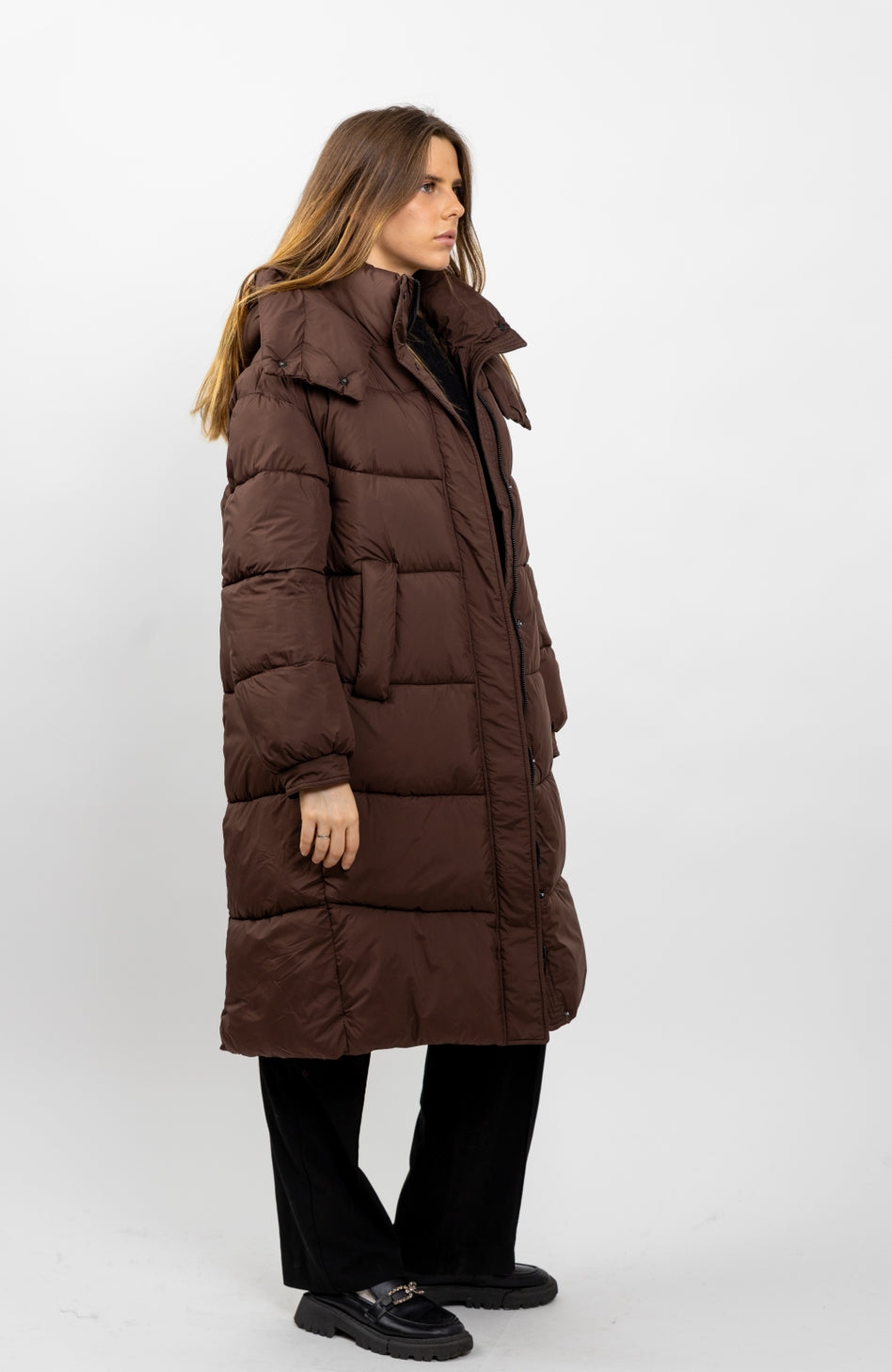 Long Hooded Puffer Jacket