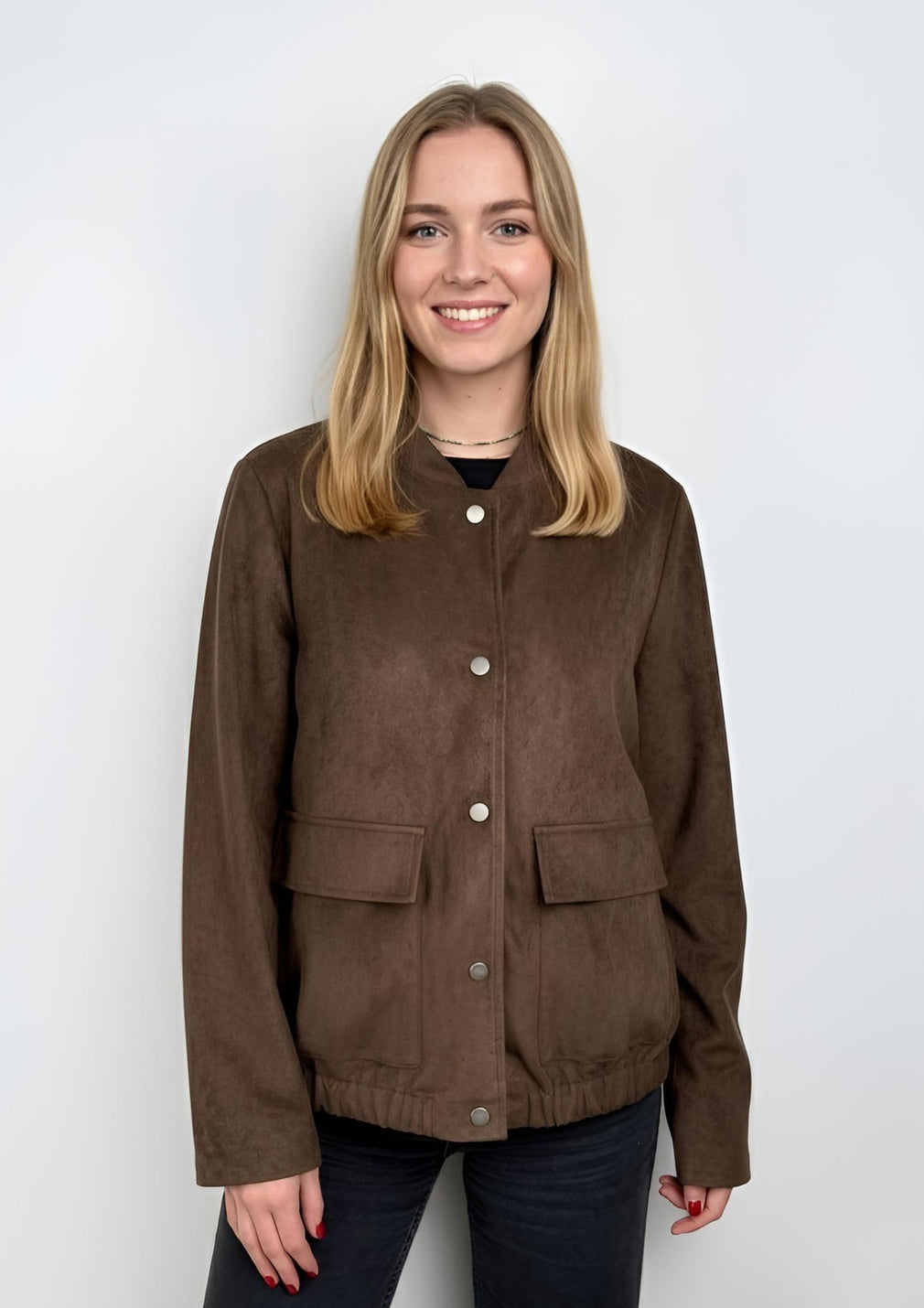 Suede-Look Bomber Jacket