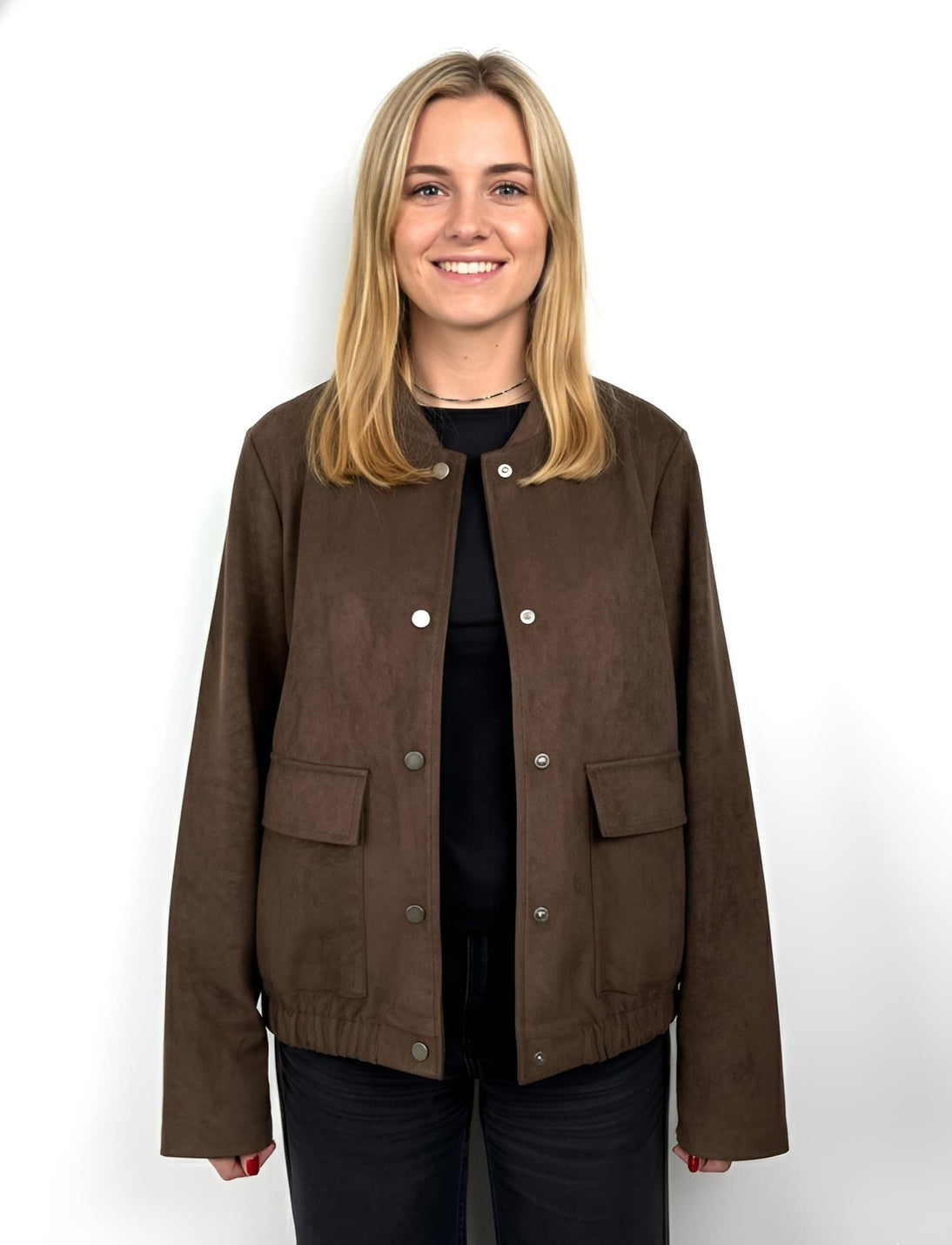 Suede-Look Bomber Jacket