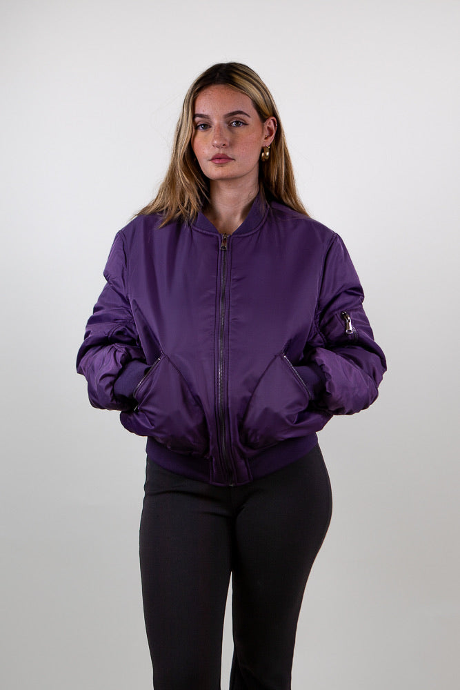 Oversized Quilted Bomber