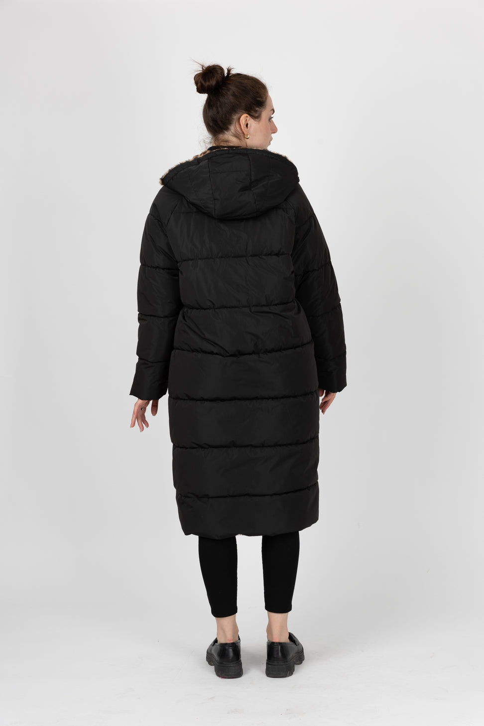 Reversible Long Leopard Puffer Jacket