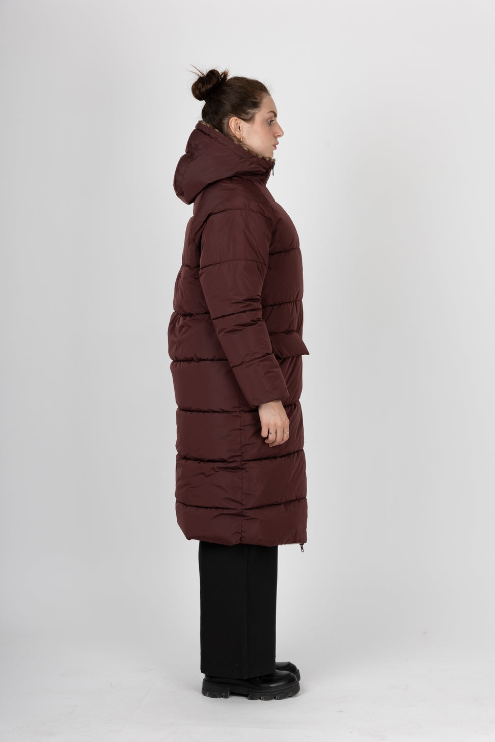 Reversible Long Leopard Puffer Jacket