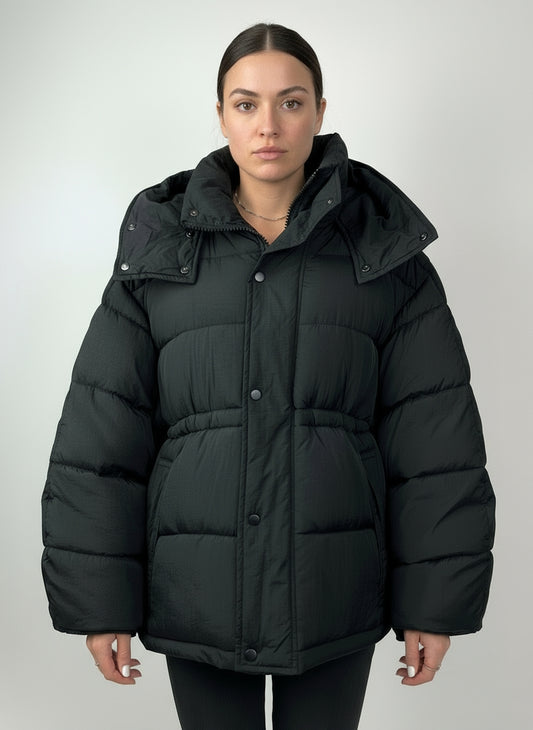 Puffer Jacket with Adjustable Waist