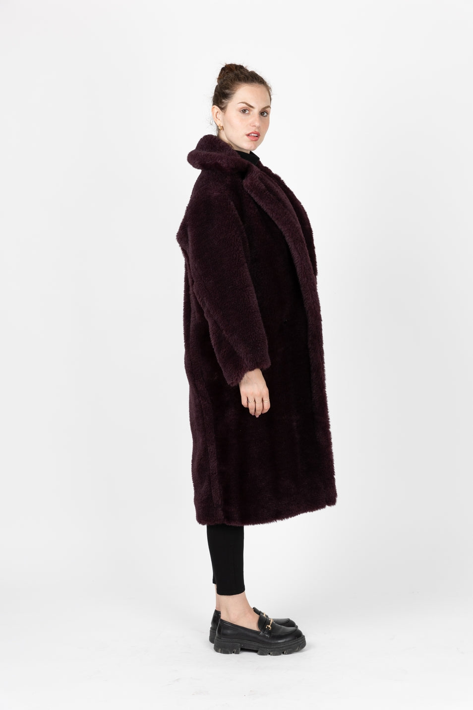 Oversized Long Coat in Faux Shearling
