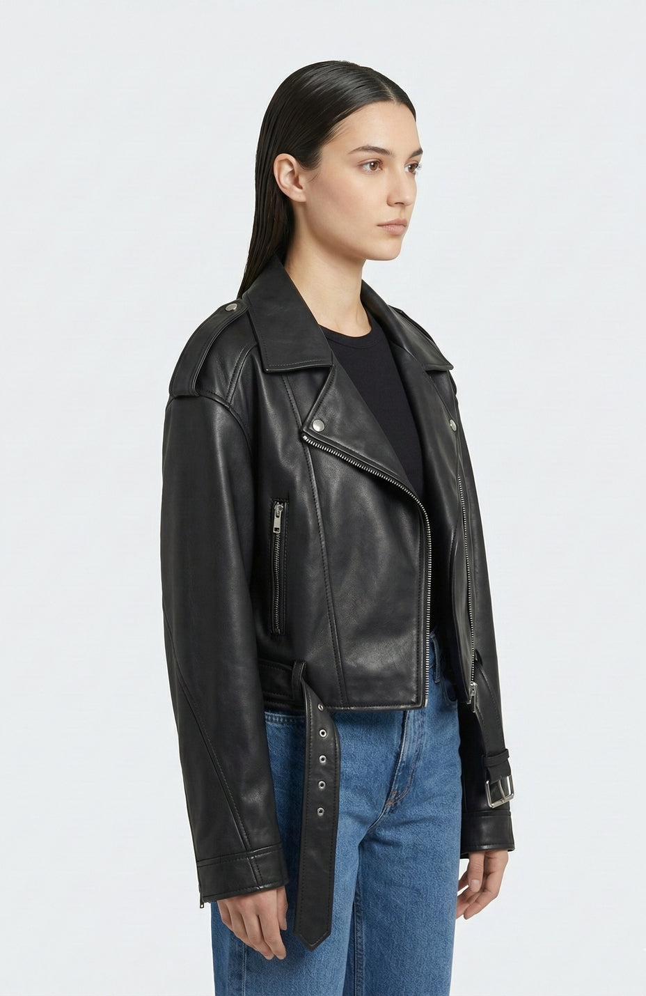 Short Faux Leather Jacket