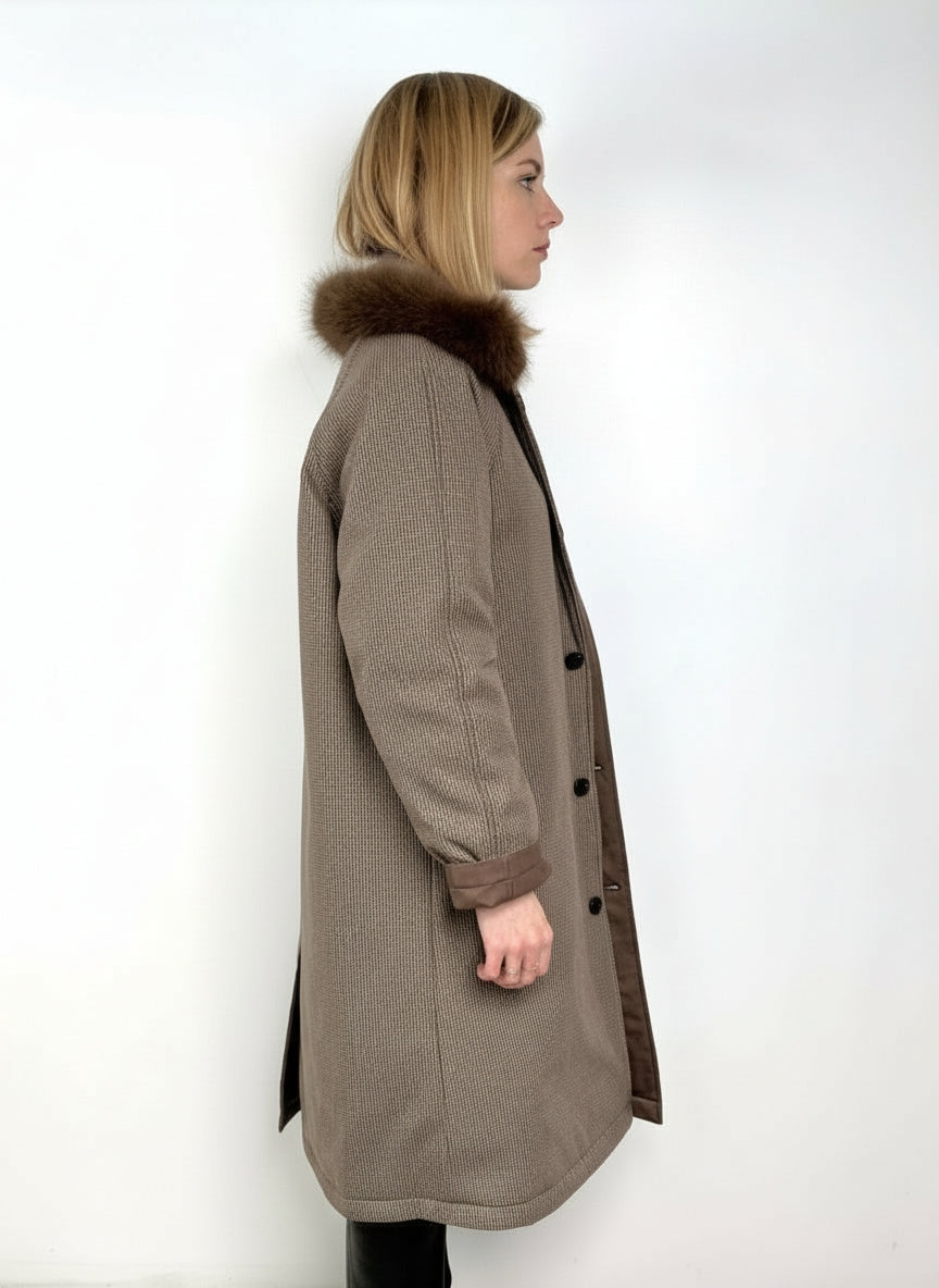 Reversible Coats with Removable Faux Fur Collar