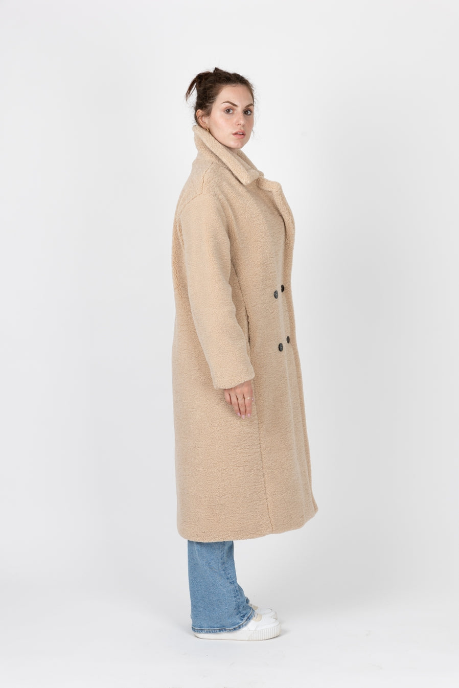 Long Coat in Faux Sheepskin Fur